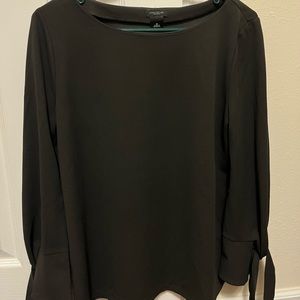 Ann Taylor Factory Black Business Casual Top